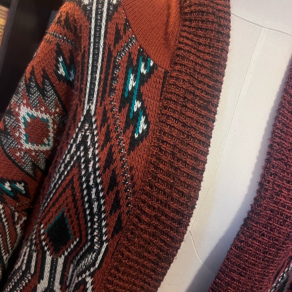 Ecote Multicolor Geometric Knit Cardigan